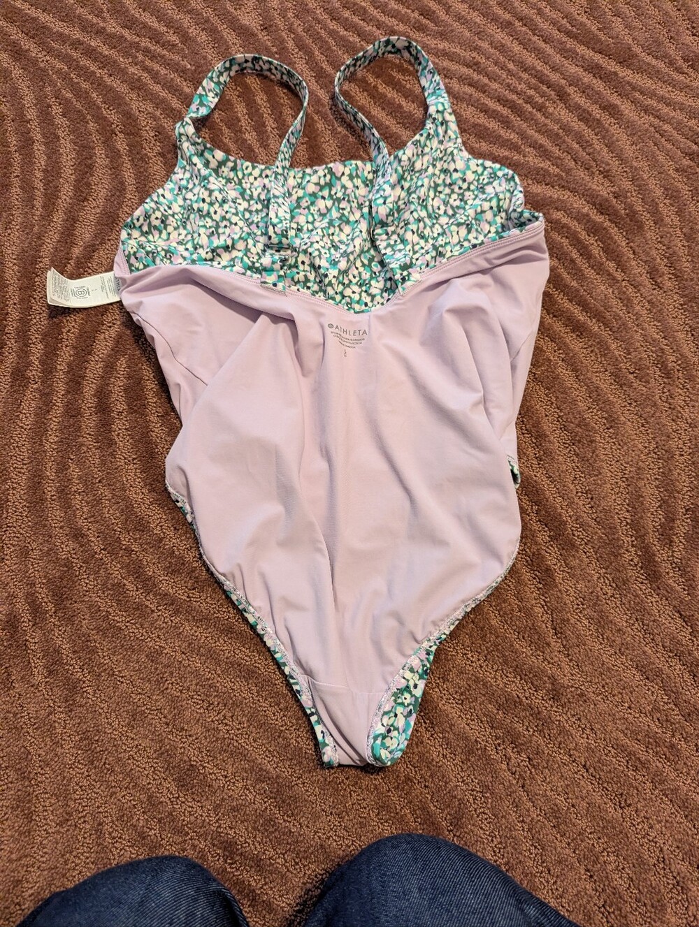 Athleta Hermosa One-Piece Swimsuit in Green and Pink - Picture 4 of 7